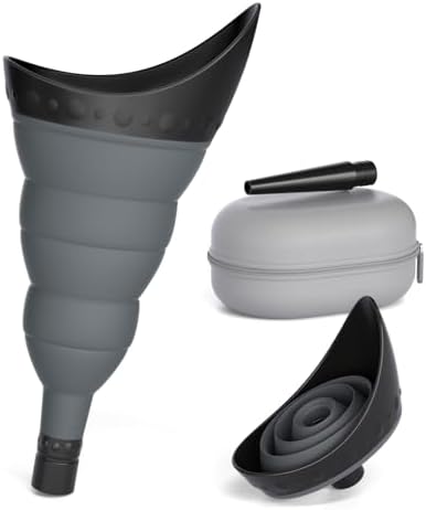 Pee Conch Foldable Female Urinal Device Portable (Black)