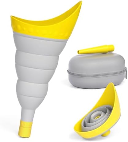 Pee Conch Foldable Female Urinal Device Portable (Yellow)