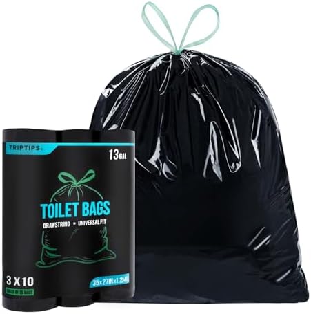 Portable Toilet Bags Drawstring 13 Gallon Camping